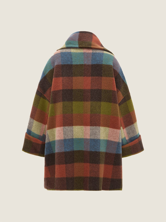 Check Coat with Scarf M31N