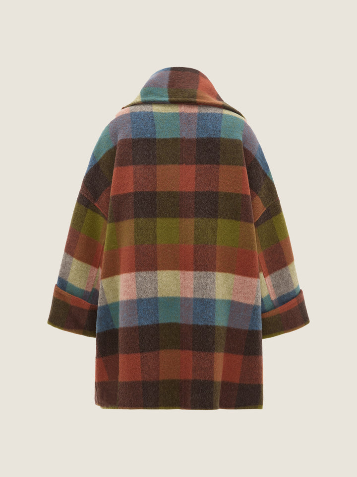 Check Coat with Scarf M31N