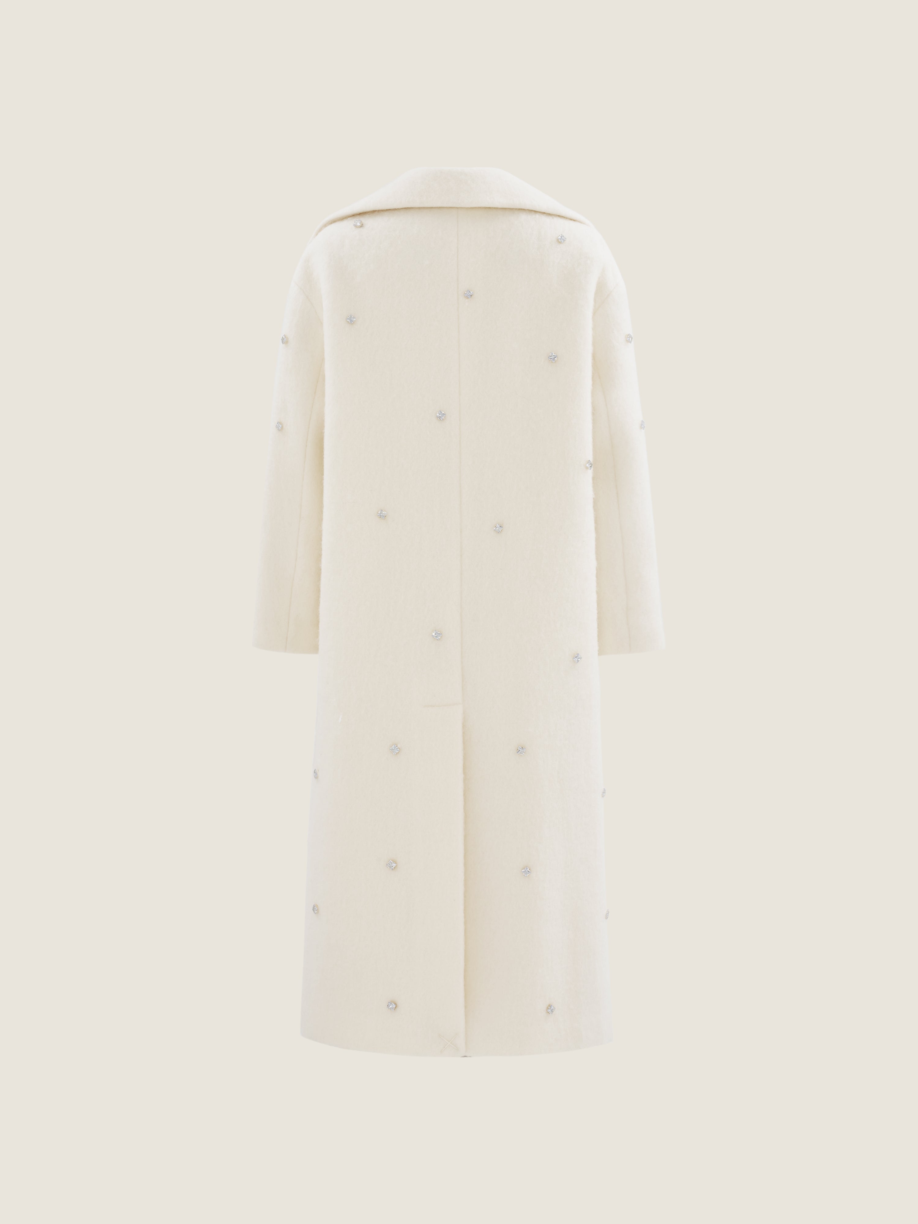 Embellished Wool Double-Breasted Coat