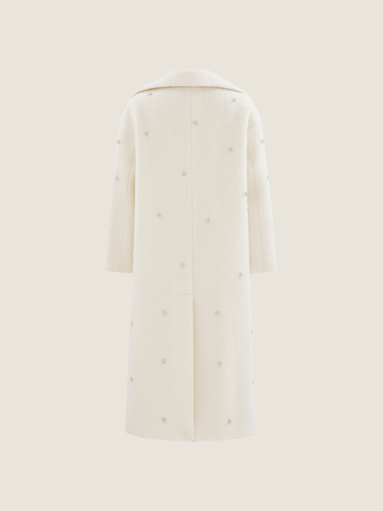 Embellished Wool Double-Breasted Coat