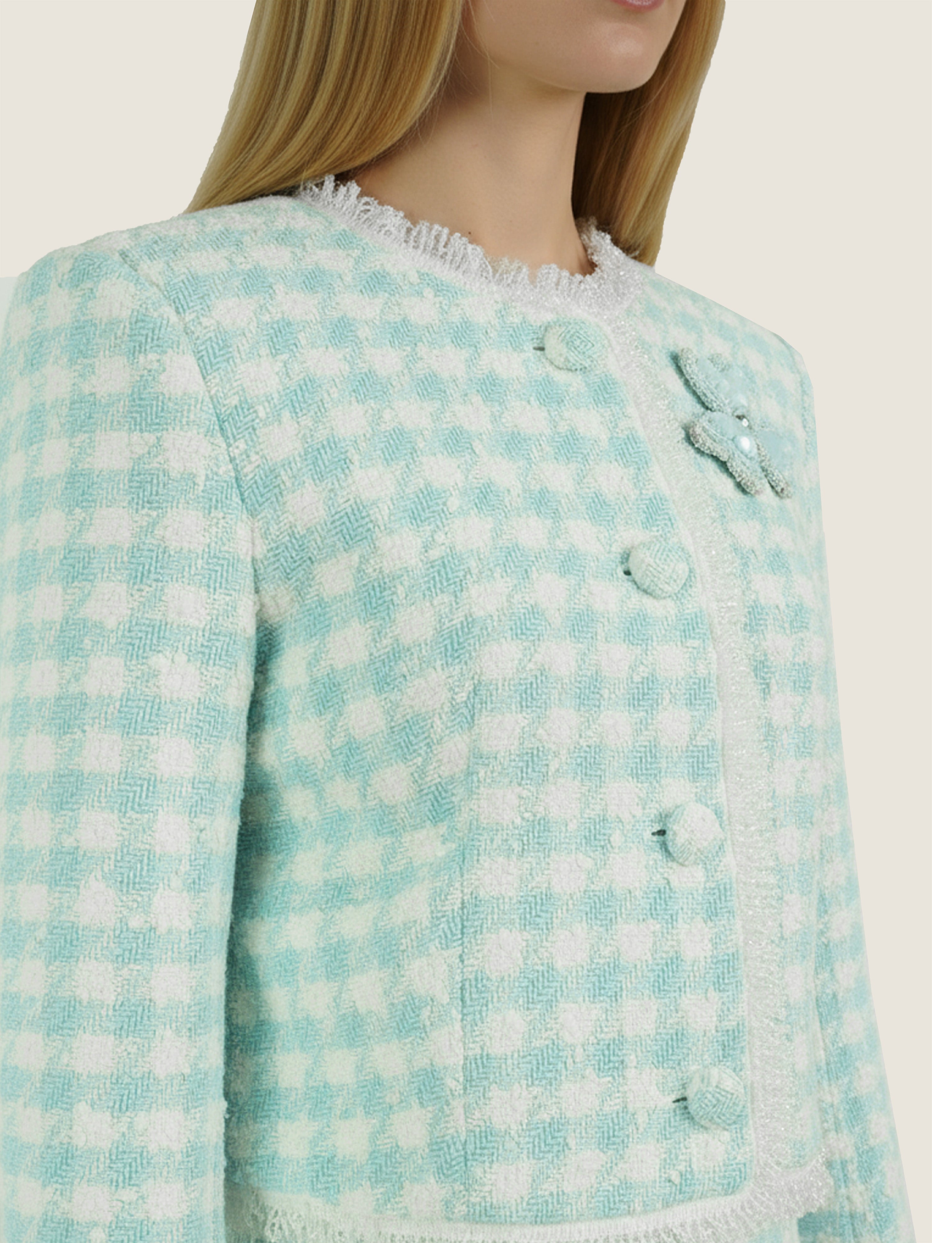 Tweed Jacket And Skirt Set M31N