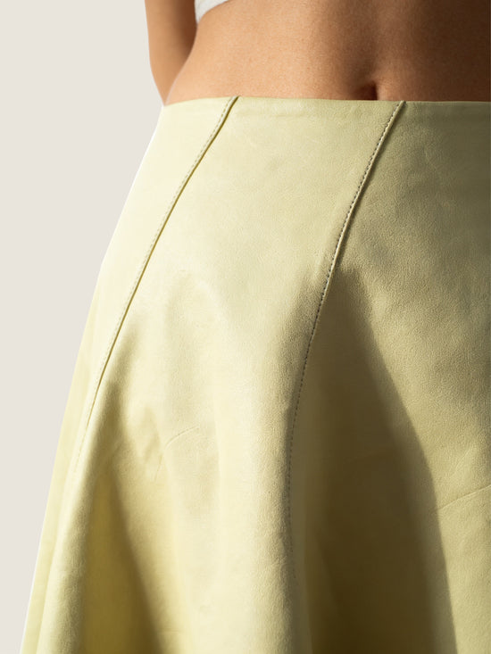 High-Waist Lambskin Ruffle Skirt M31N