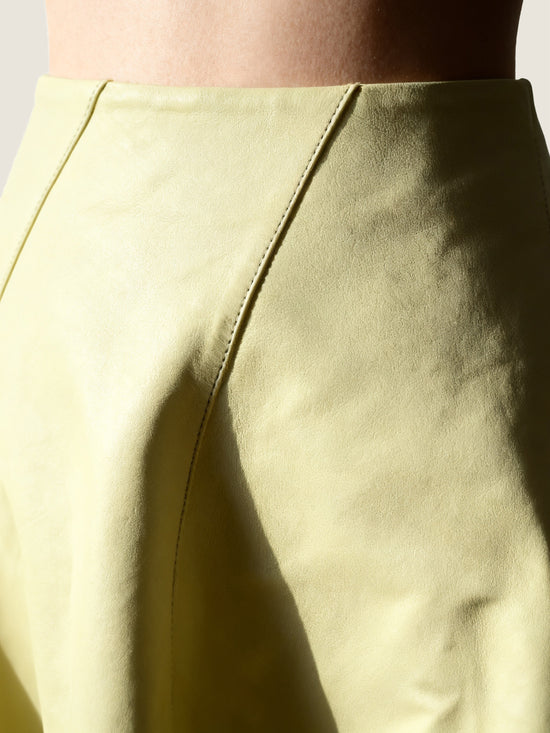 High-Waist Lambskin Ruffle Skirt M31N