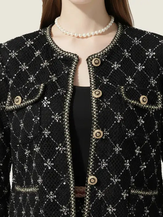 Embroidered Tweed Jacket and Matching Midi Skirt M31N