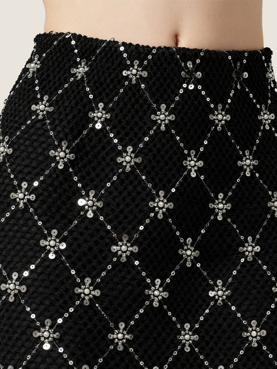 Embroidered Tweed Jacket and Matching Midi Skirt M31N