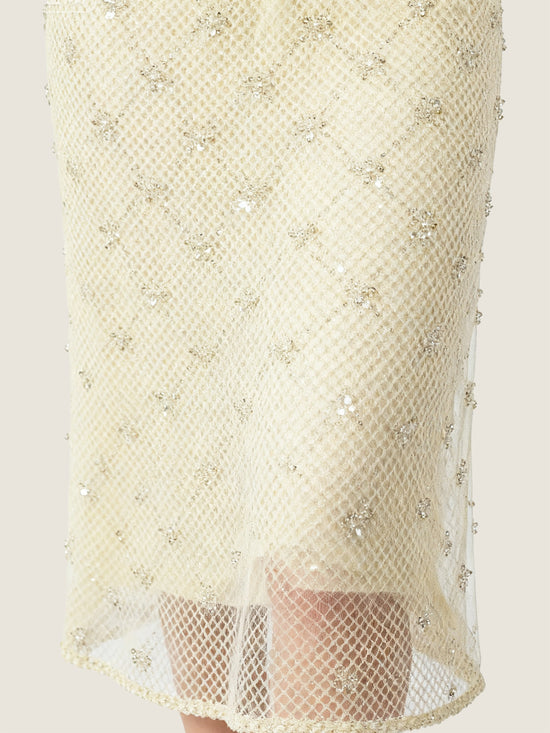 Embroidered Tweed Jacket and Matching Midi Skirt M31N