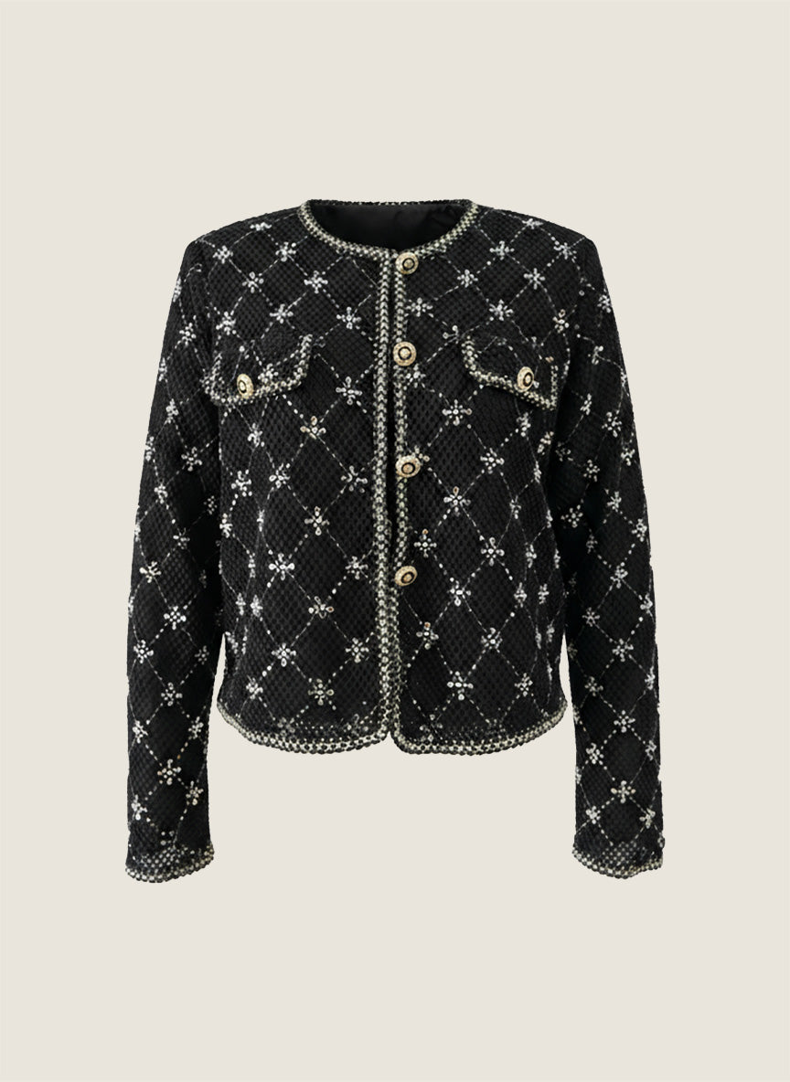 Embroidered Tweed Jacket and Matching Midi Skirt M31N