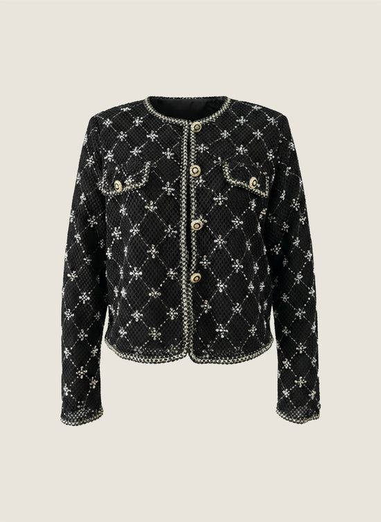 Embroidered Tweed Jacket and Matching Midi Skirt M31N