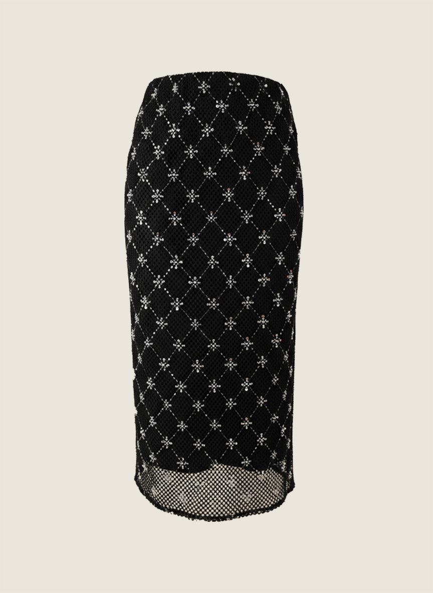 Embroidered Tweed Jacket and Matching Midi Skirt M31N