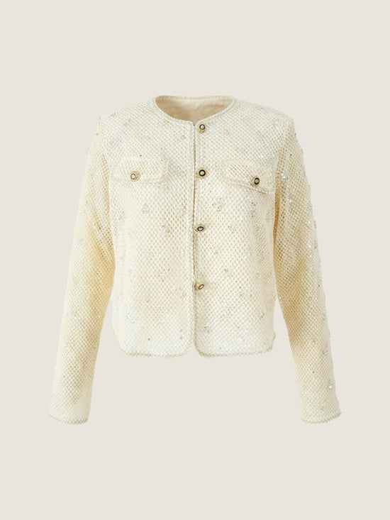 Embroidered Tweed Jacket and Matching Midi Skirt M31N