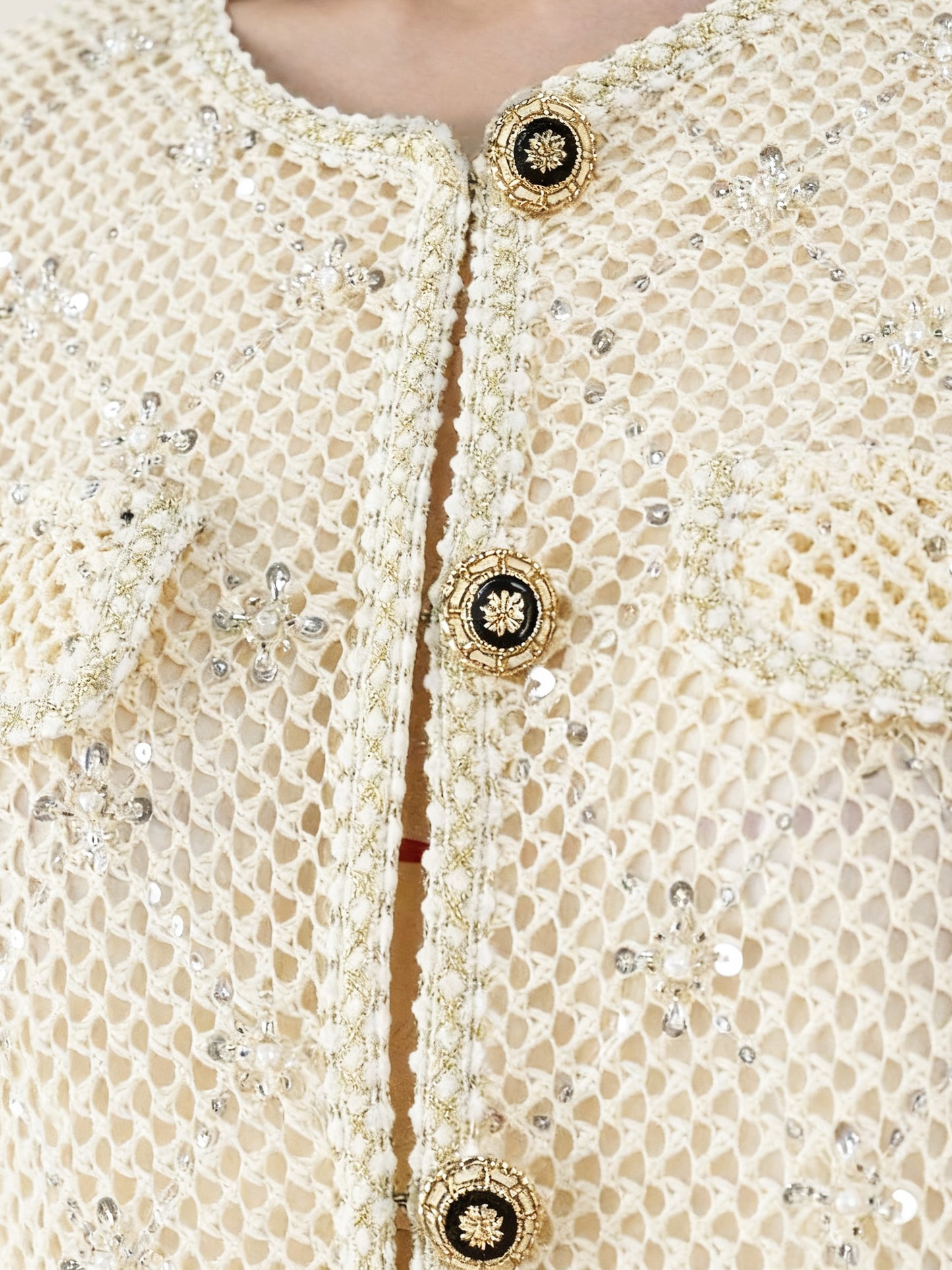 Embroidered Tweed Jacket and Matching Midi Skirt M31N