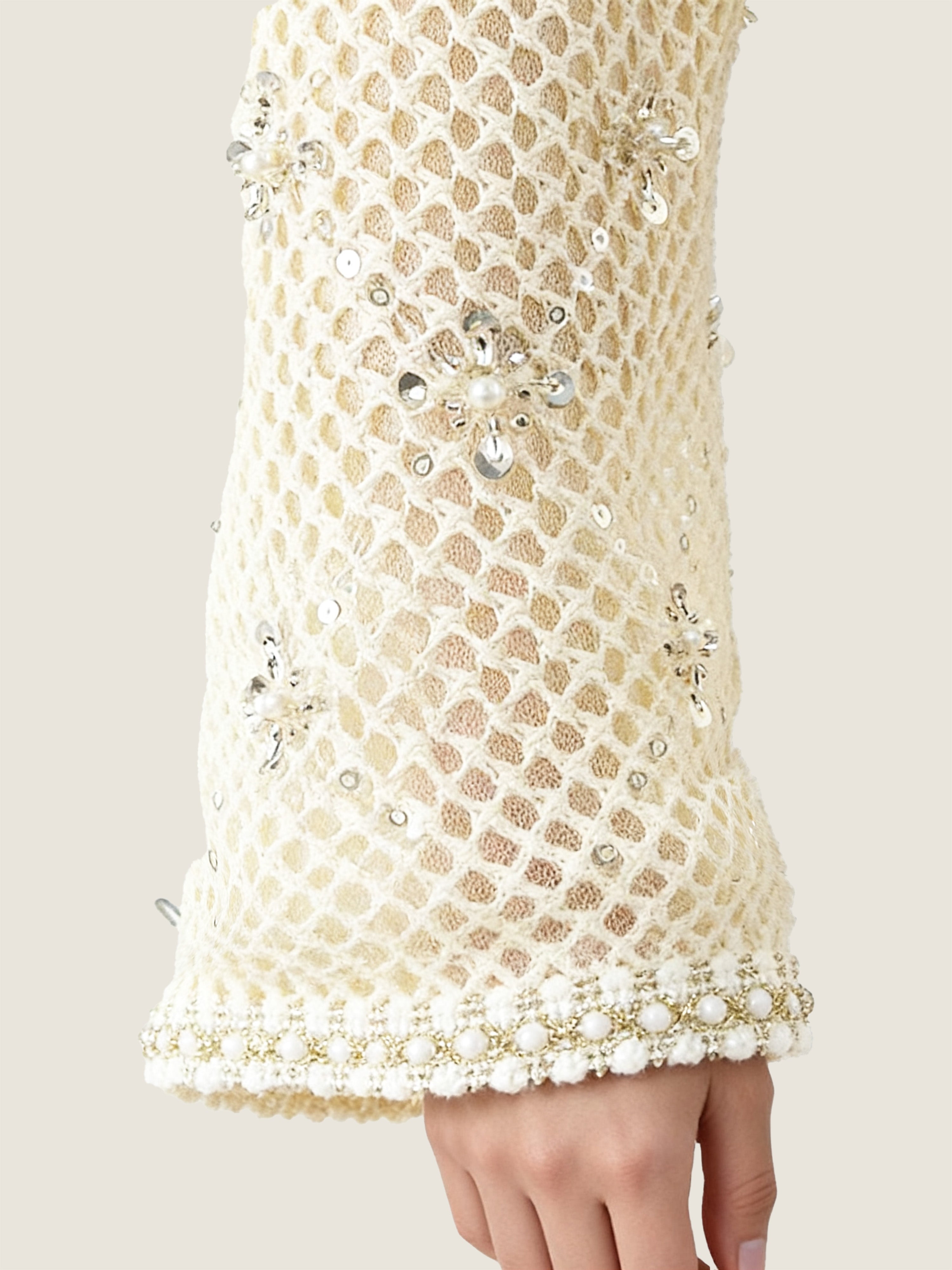 Embroidered Tweed Jacket and Matching Midi Skirt M31N