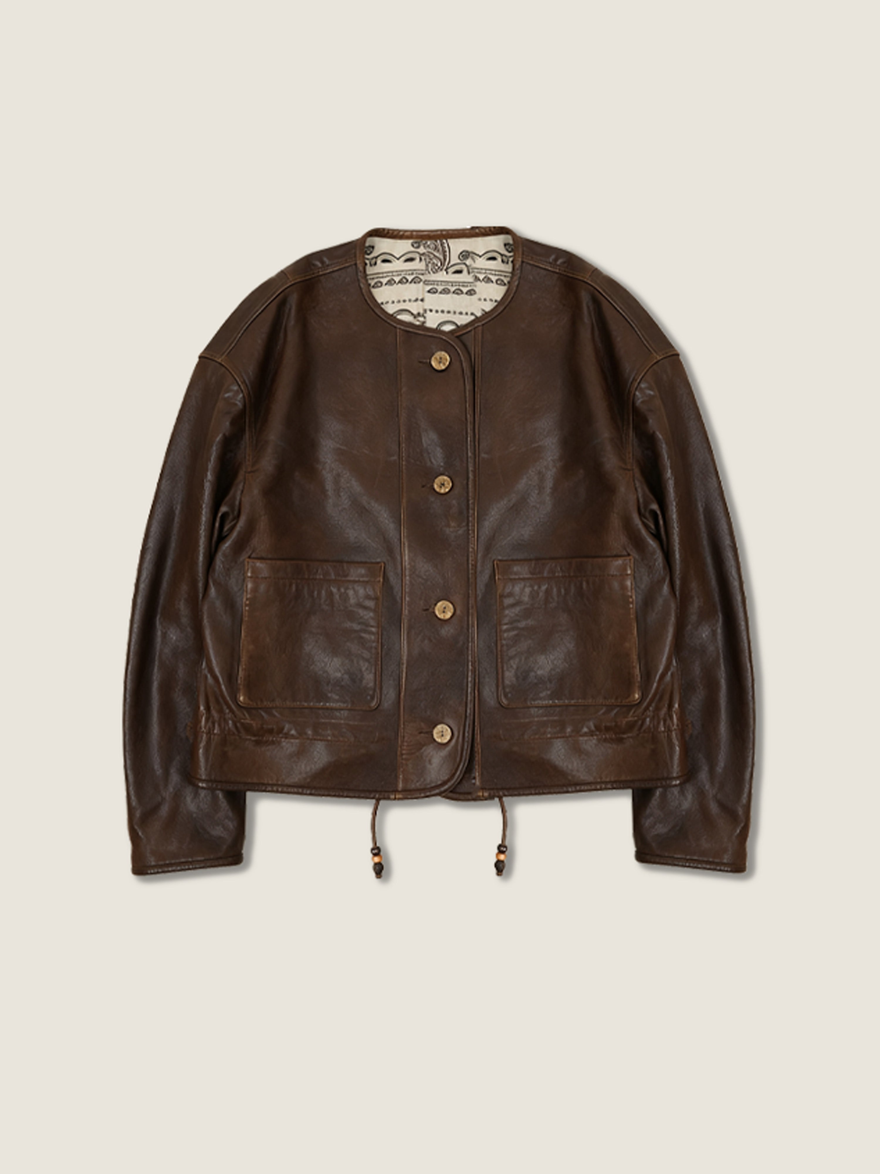 Lambskin Crew-Neck Jacket M31N