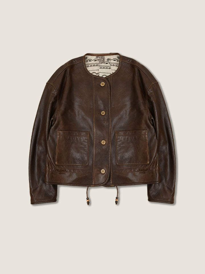 Lambskin Crew-Neck Jacket M31N
