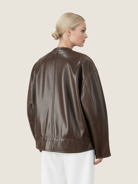 Lambskin Crew-Neck Jacket M31N