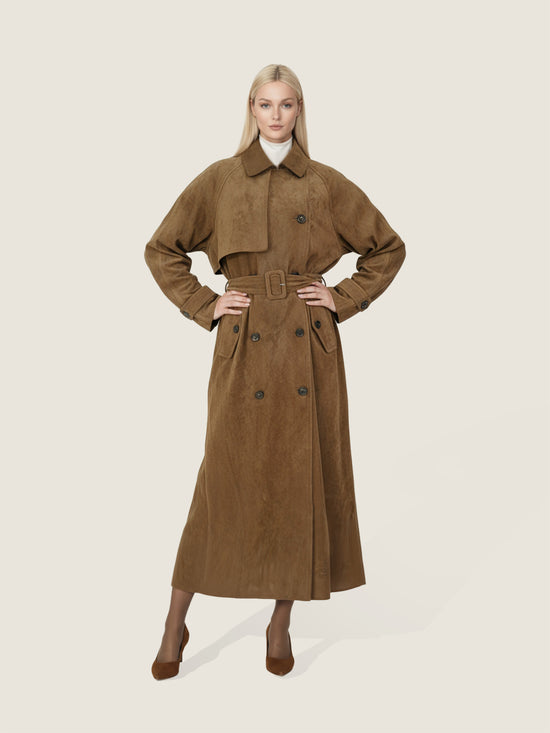 Double Breasted Belted Trench Coat M31N