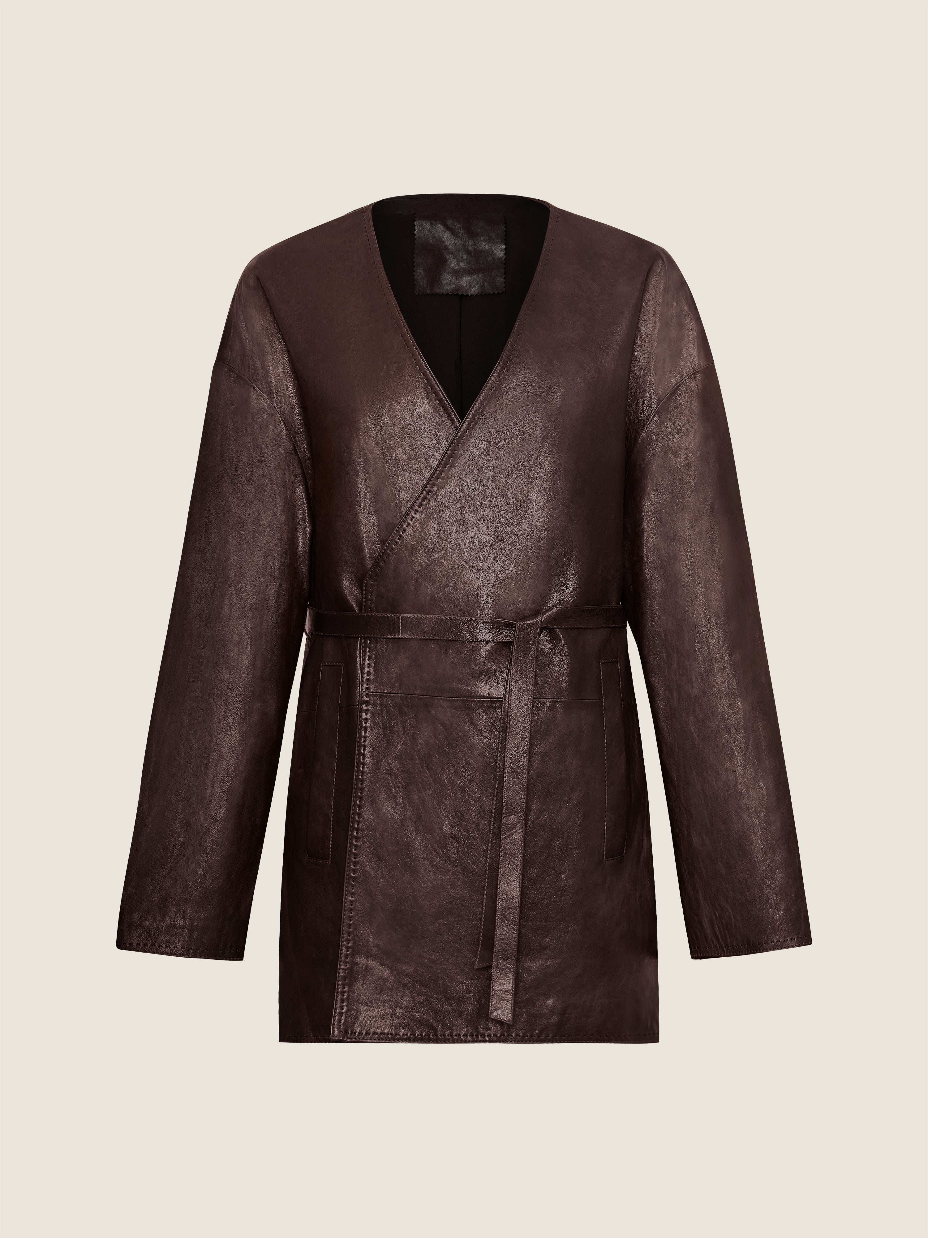 Lambskin Wrap Belt Jacket M31N