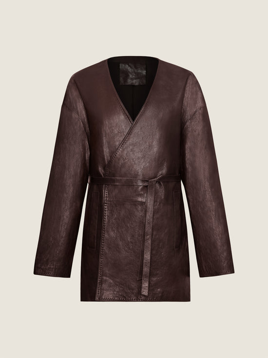 Lambskin Wrap Belt Jacket M31N