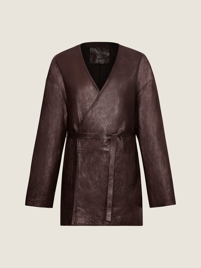 Lambskin Wrap Belt Jacket M31N