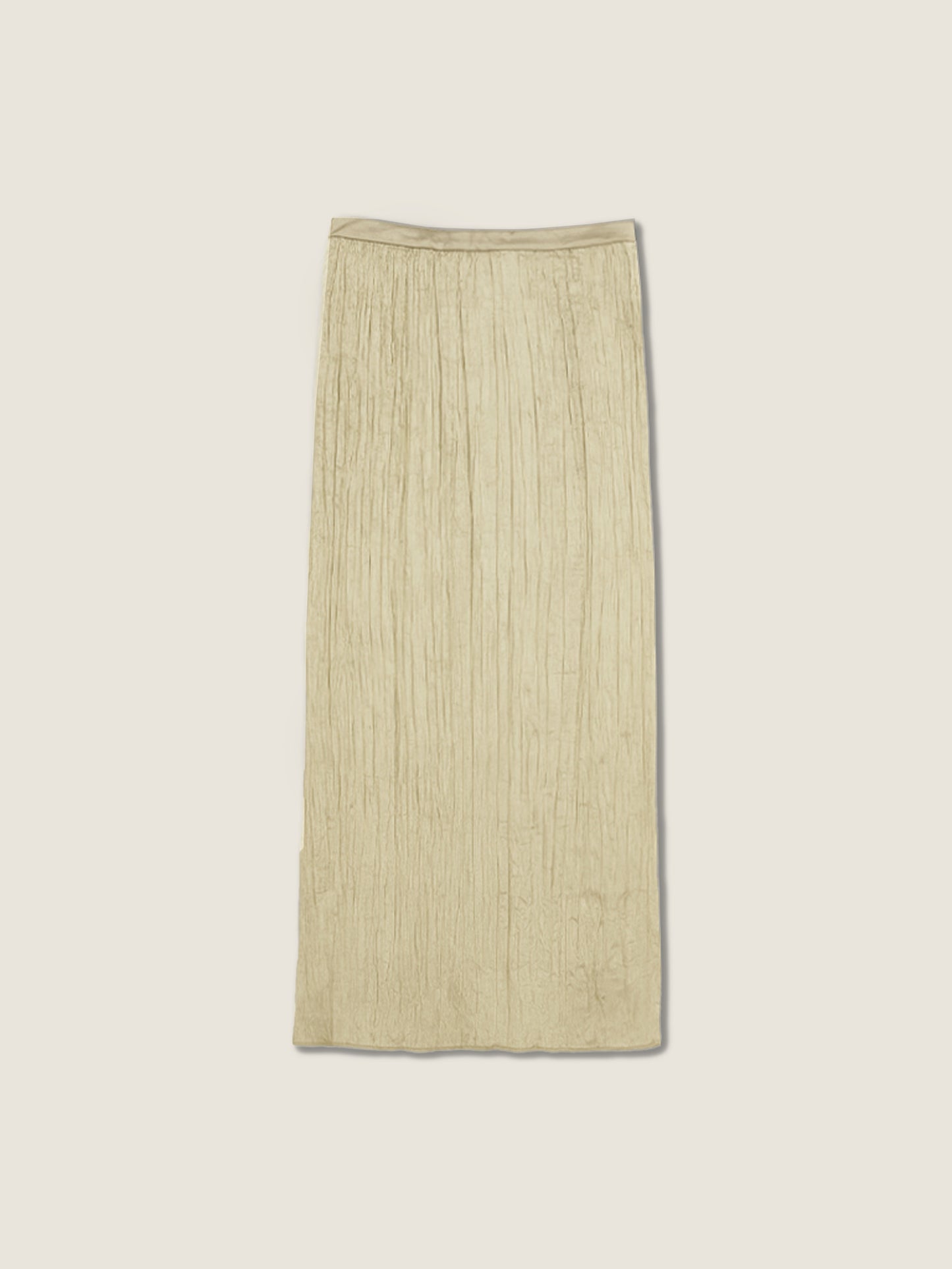 Plissé Gold Vest and Maxi Skirt Set M31N