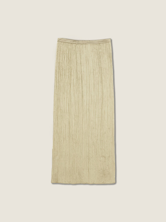 Plissé Gold Vest and Maxi Skirt Set M31N