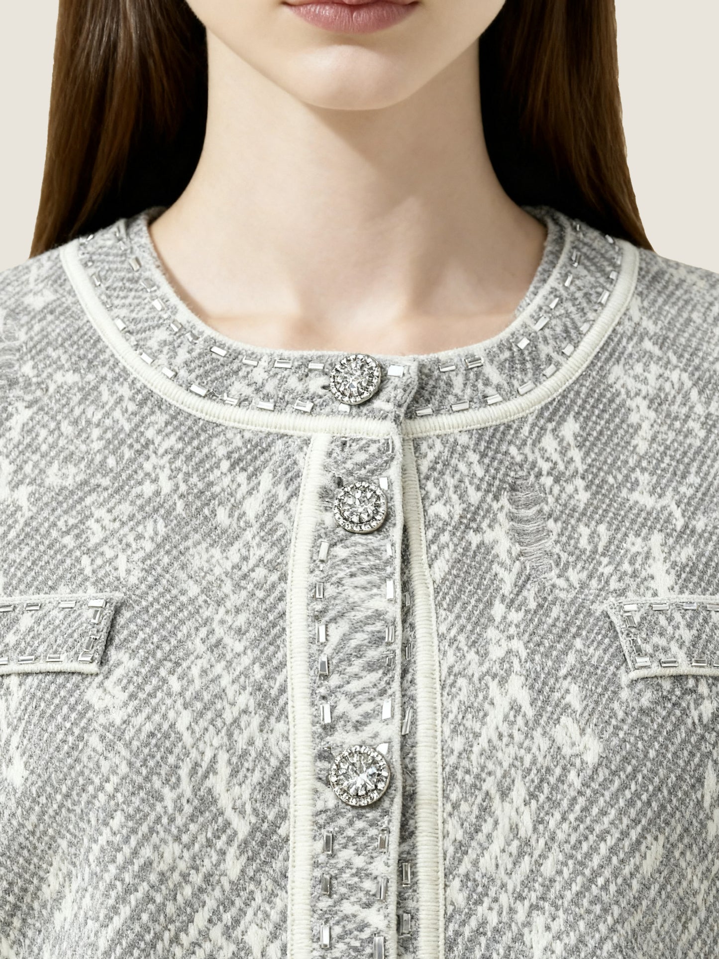 Jacquard Wool Jacket and Dress Set M31N