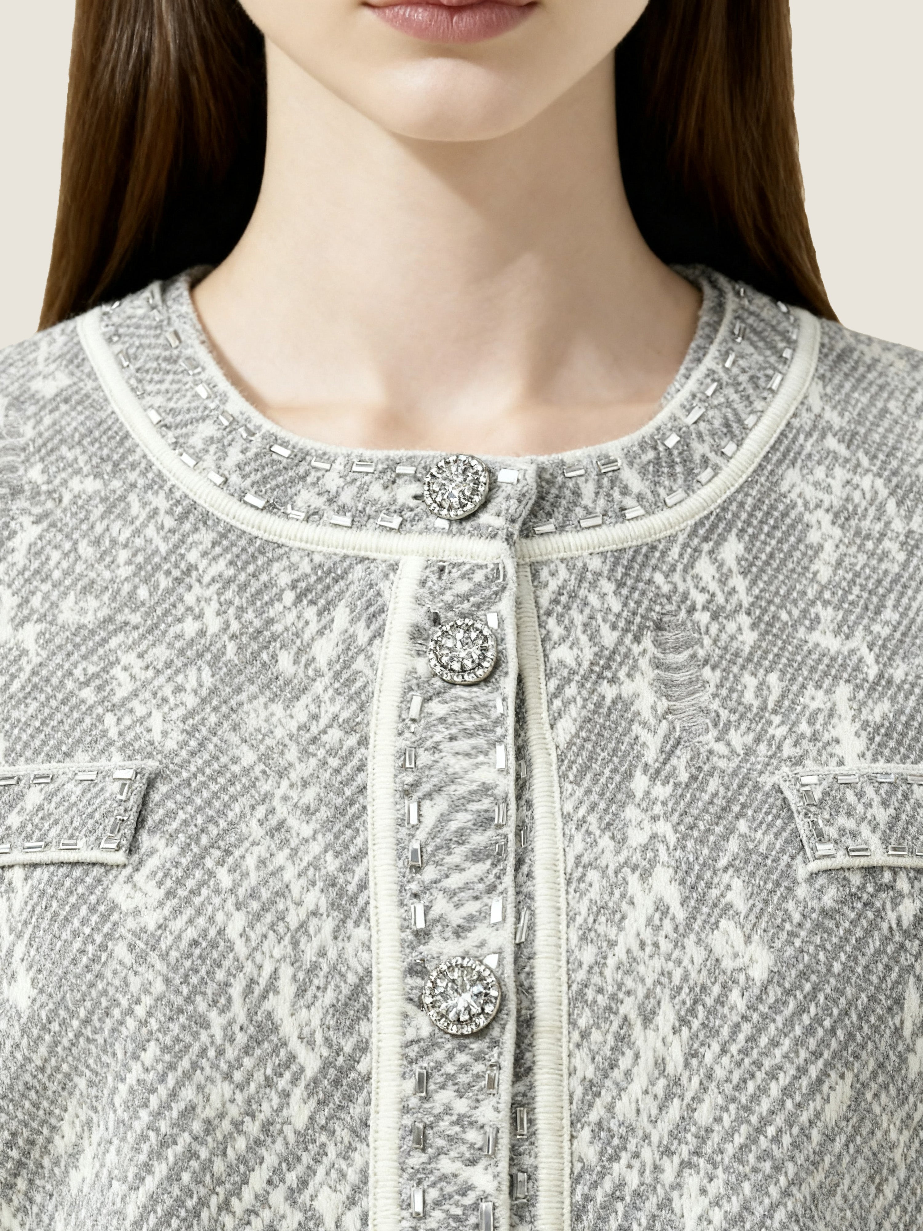 Jacquard Wool Jacket and Dress Set M31N