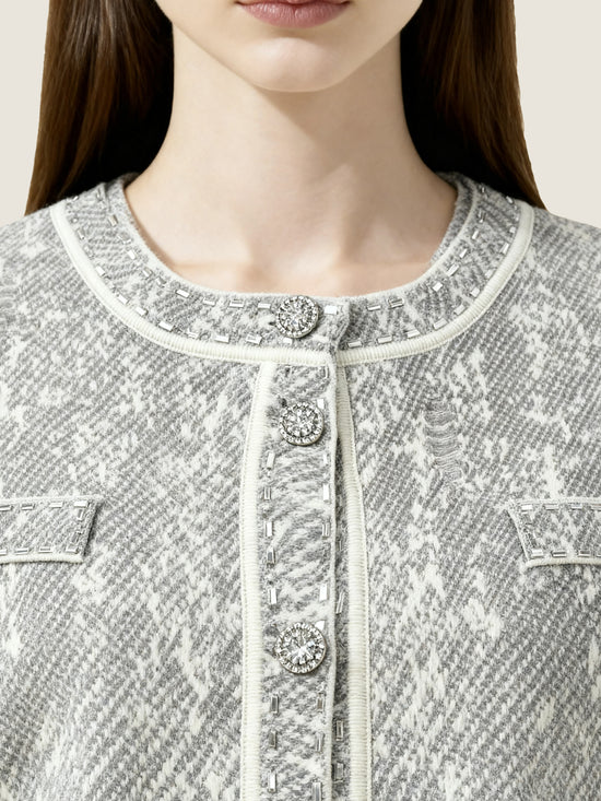 Jacquard Wool Jacket and Dress Set M31N