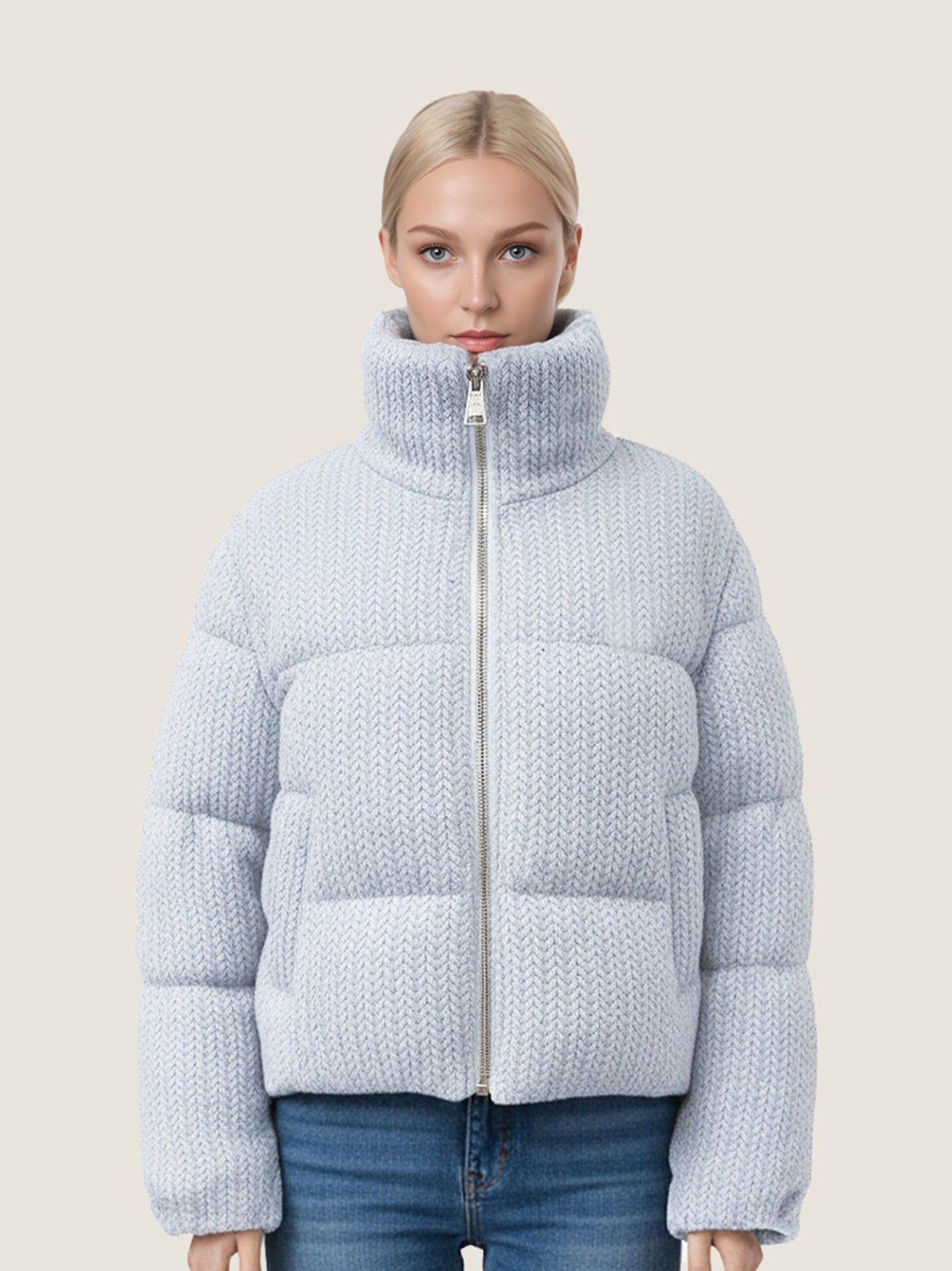 Frost Blue Chevron Down Jacket