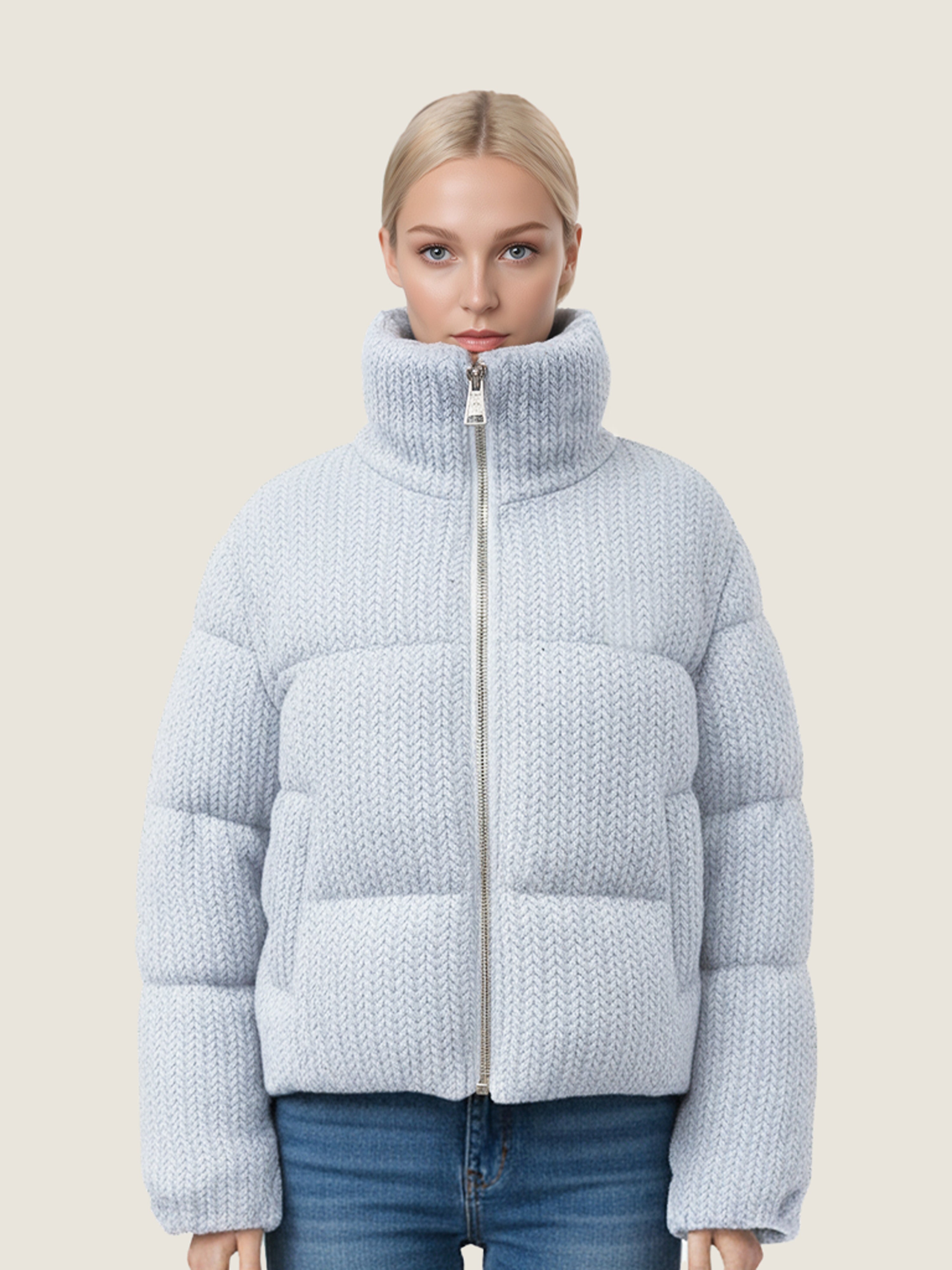 Frost Blue Chevron Down Jacket