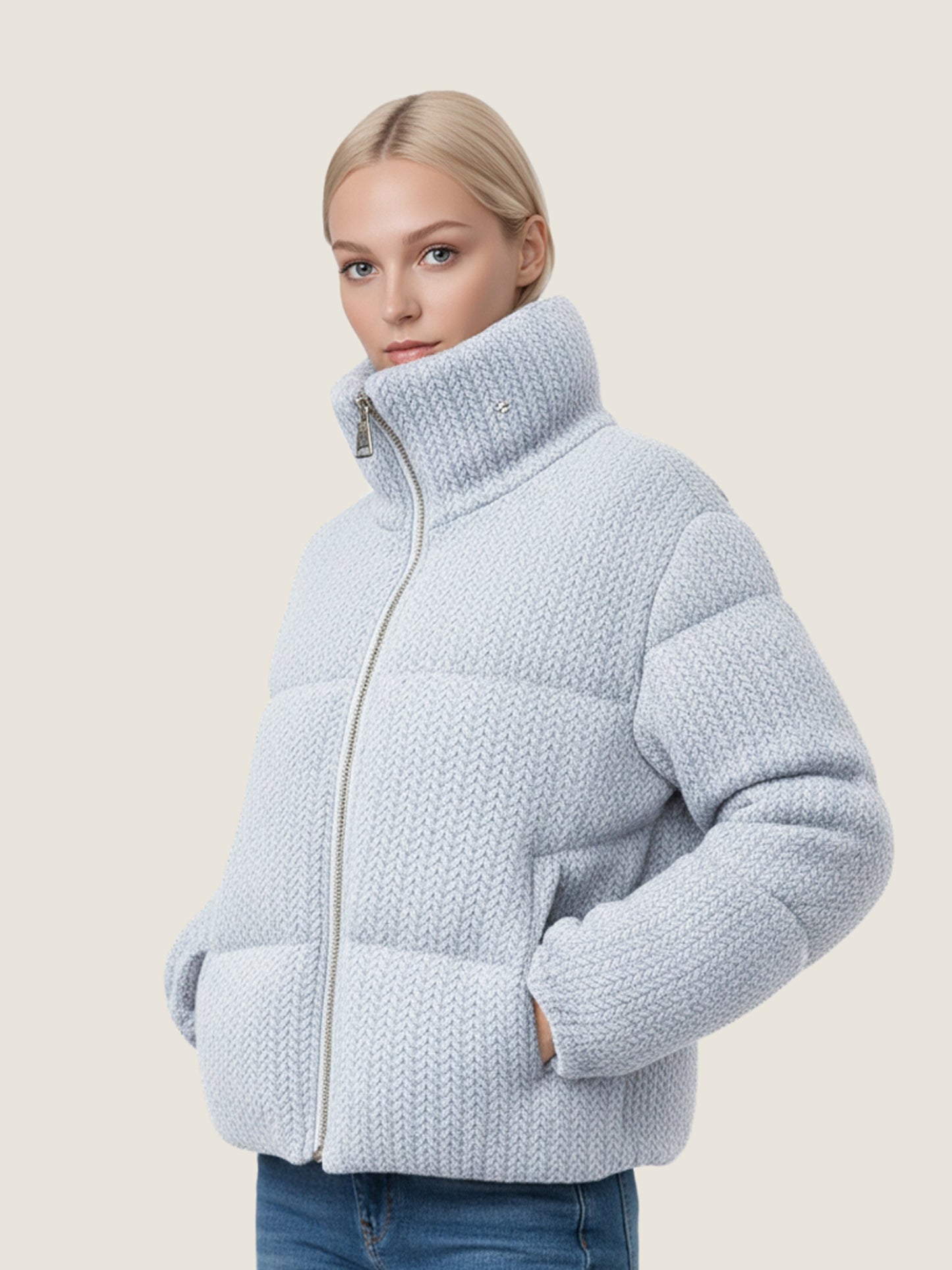 Frost Blue Chevron Down Jacket