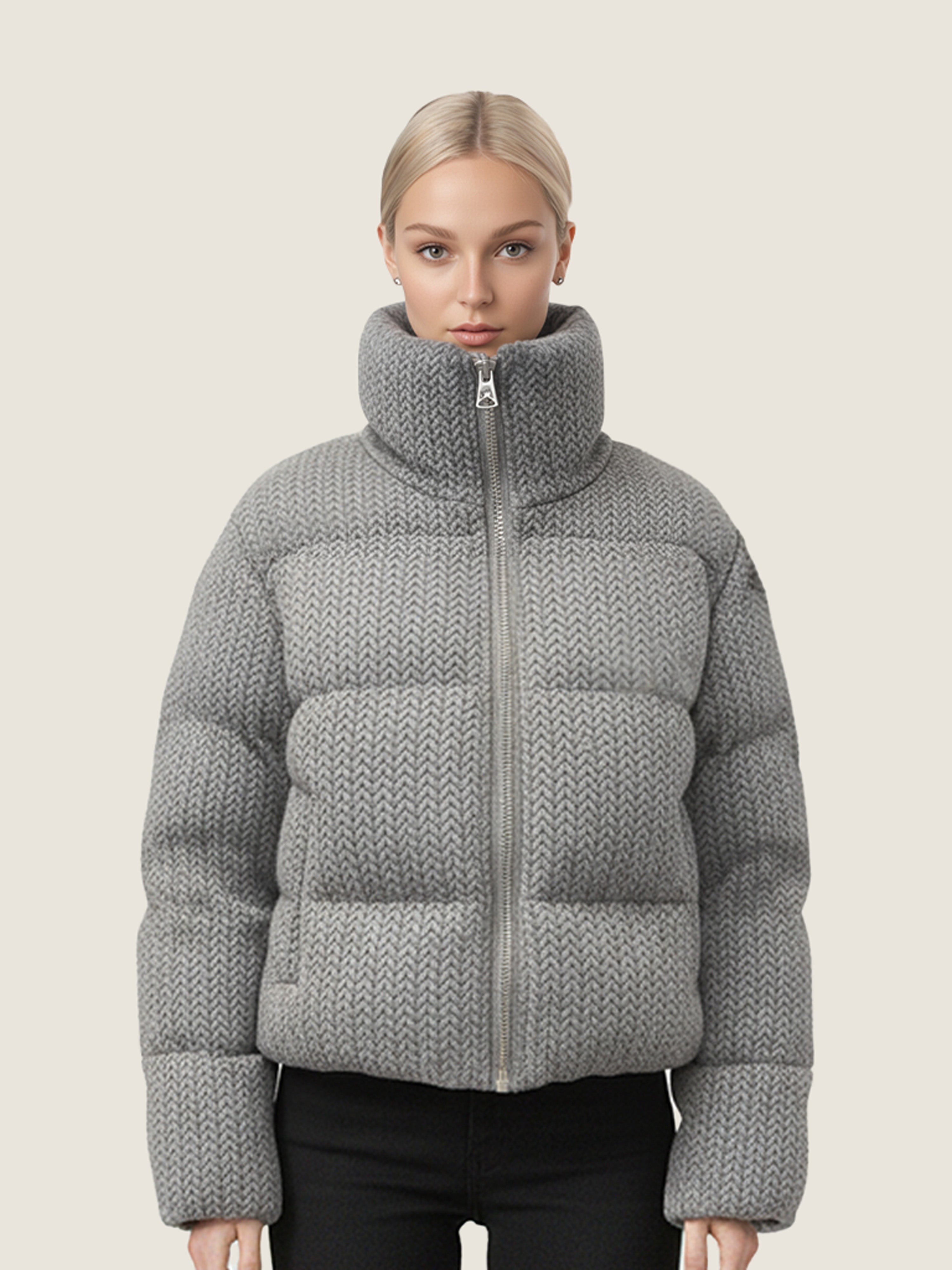 Frost Blue Chevron Down Jacket