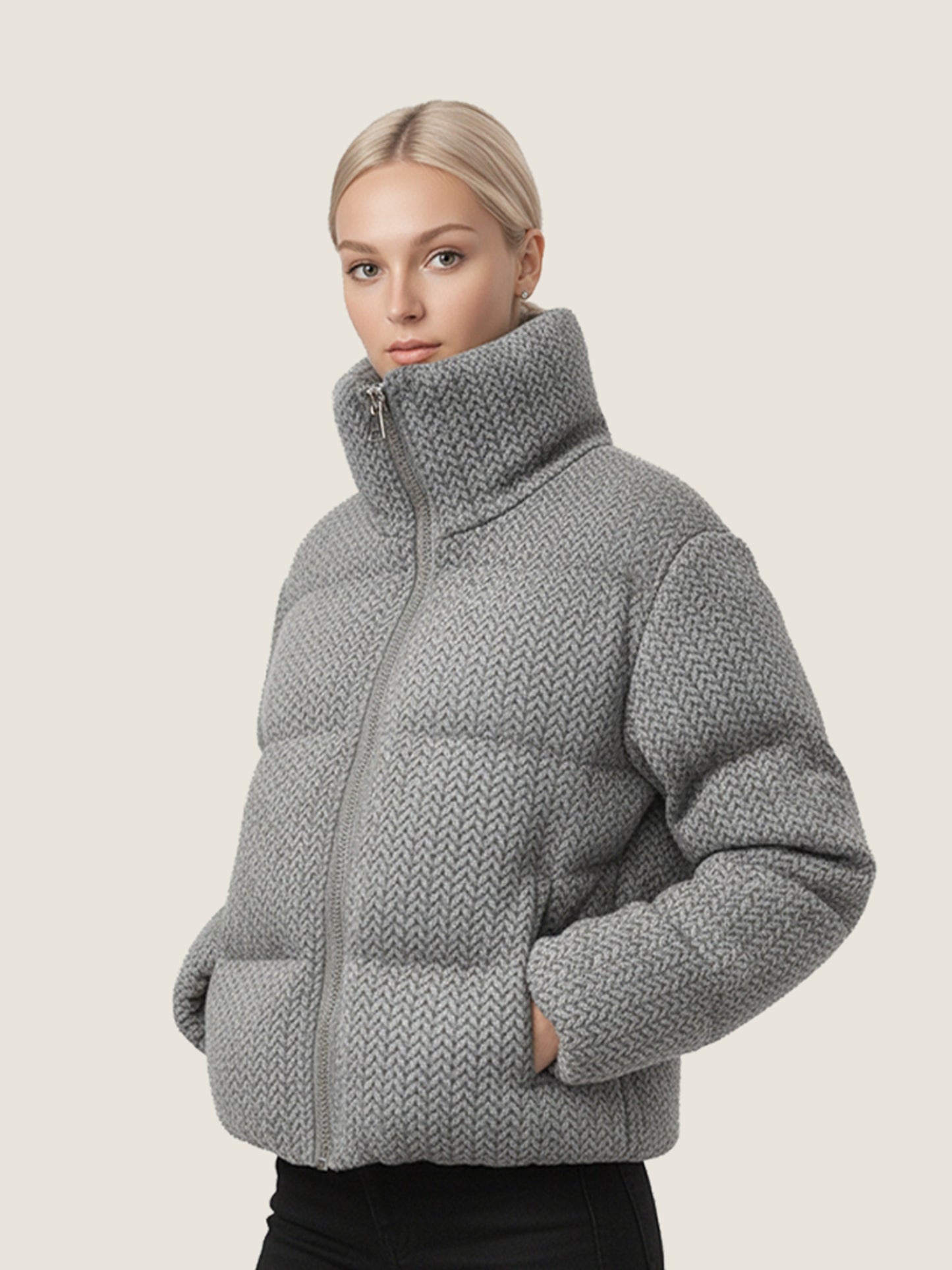 Frost Blue Chevron Down Jacket