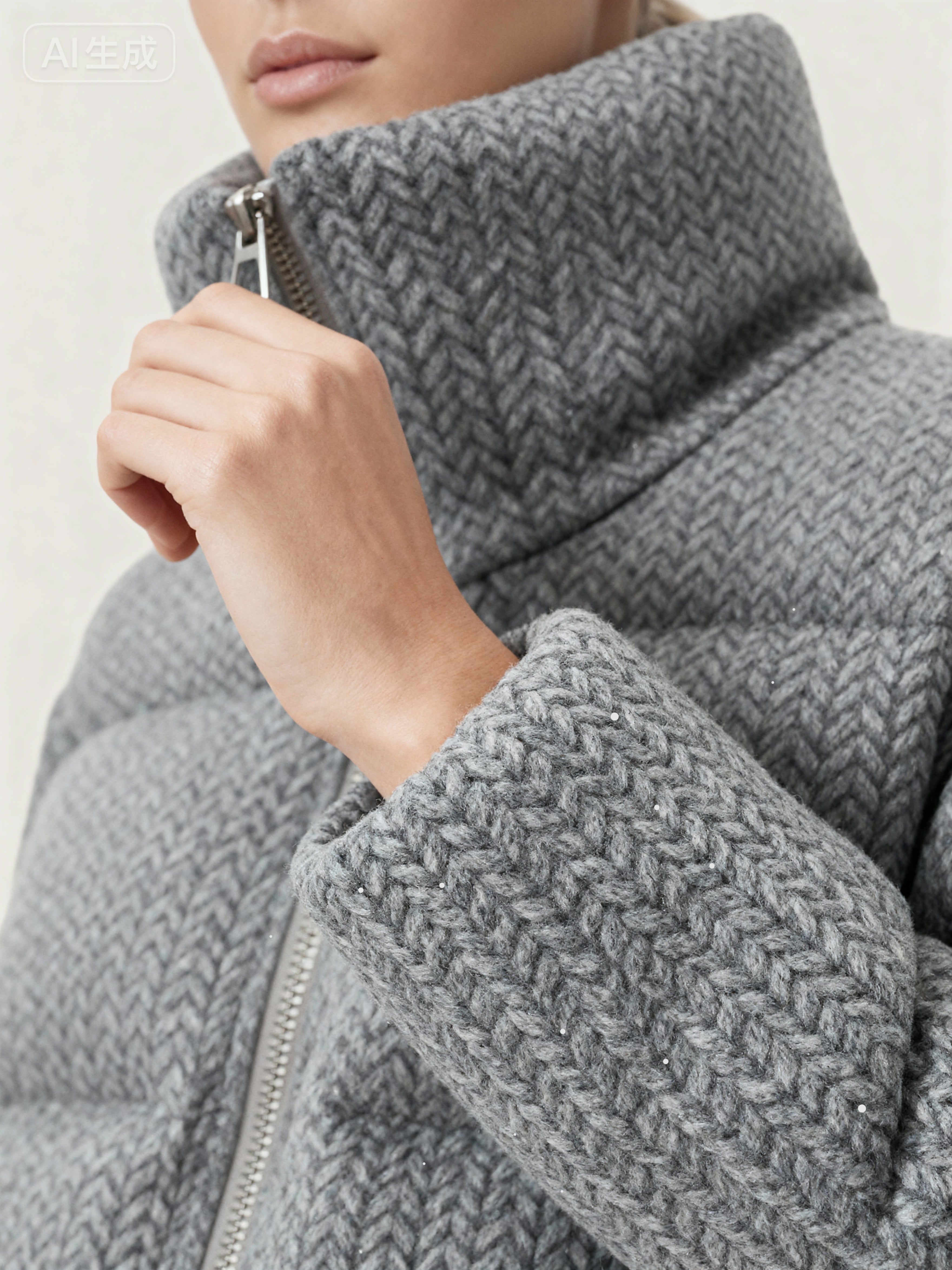 Frost Blue Chevron Down Jacket