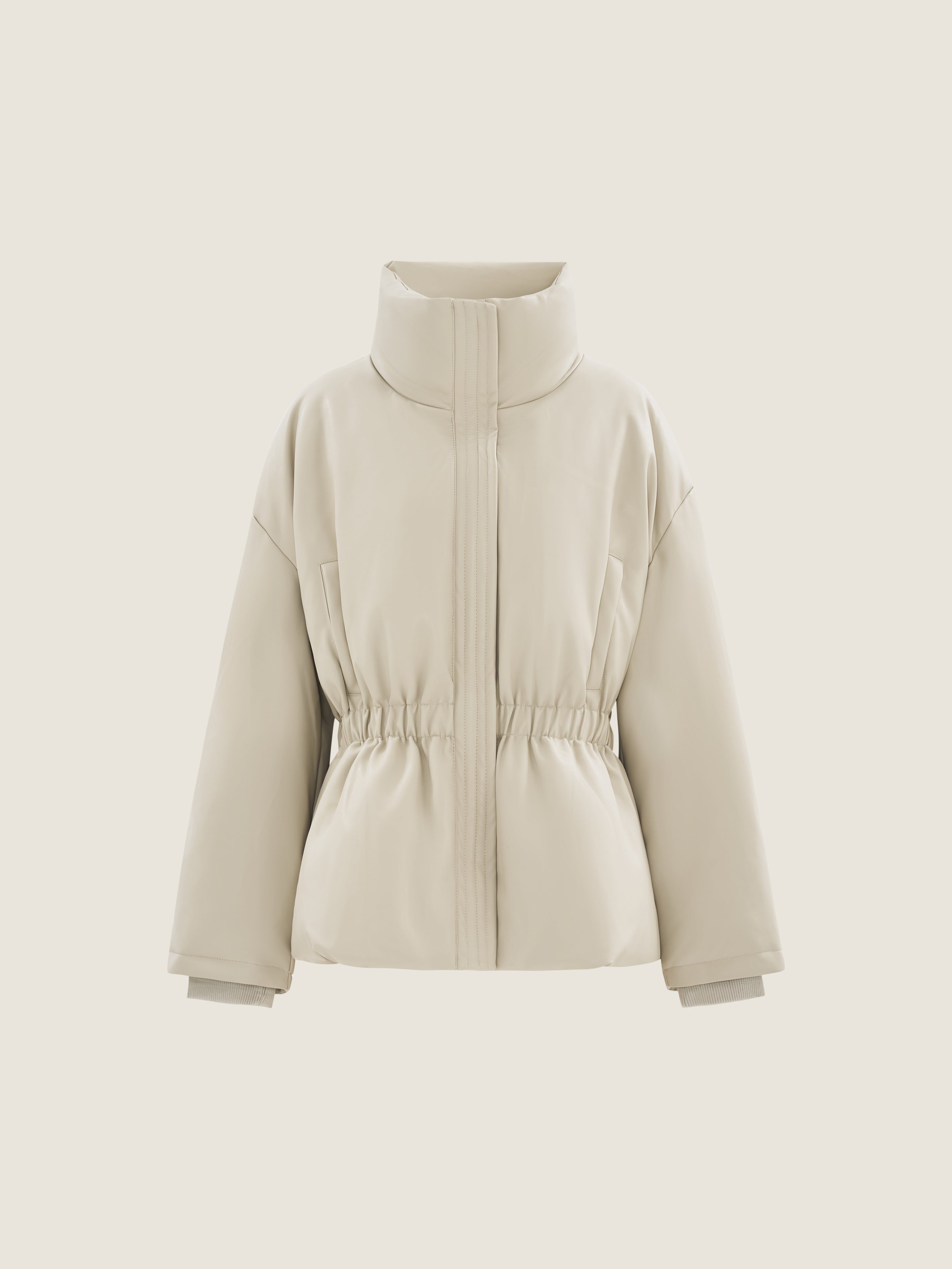 High-Collar Structured Puffer Jacket