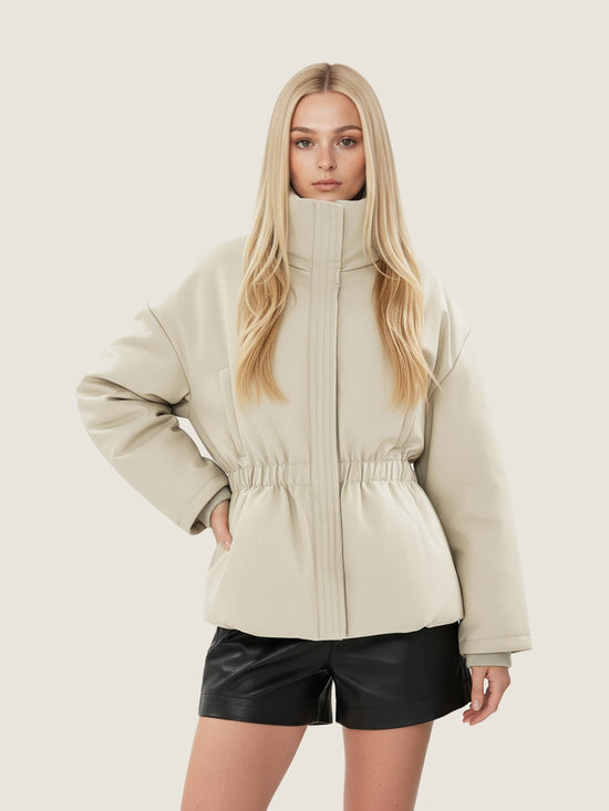 High-Collar Structured Puffer Jacket