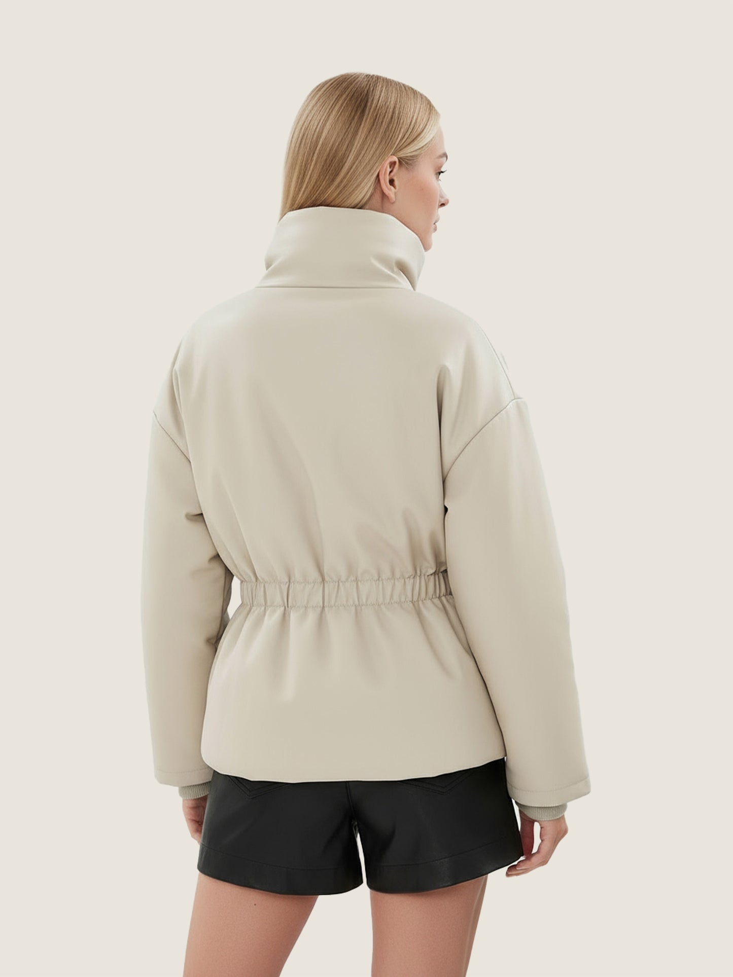 High-Collar Structured Puffer Jacket