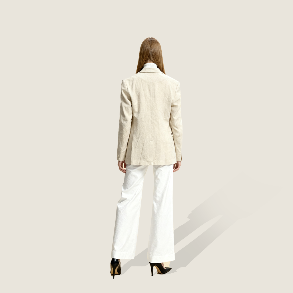 Structured Worsted Wool Jacket with Silk Lining A10406