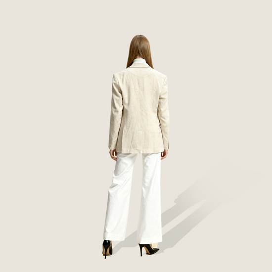 Structured Worsted Wool Jacket with Silk Lining A10406