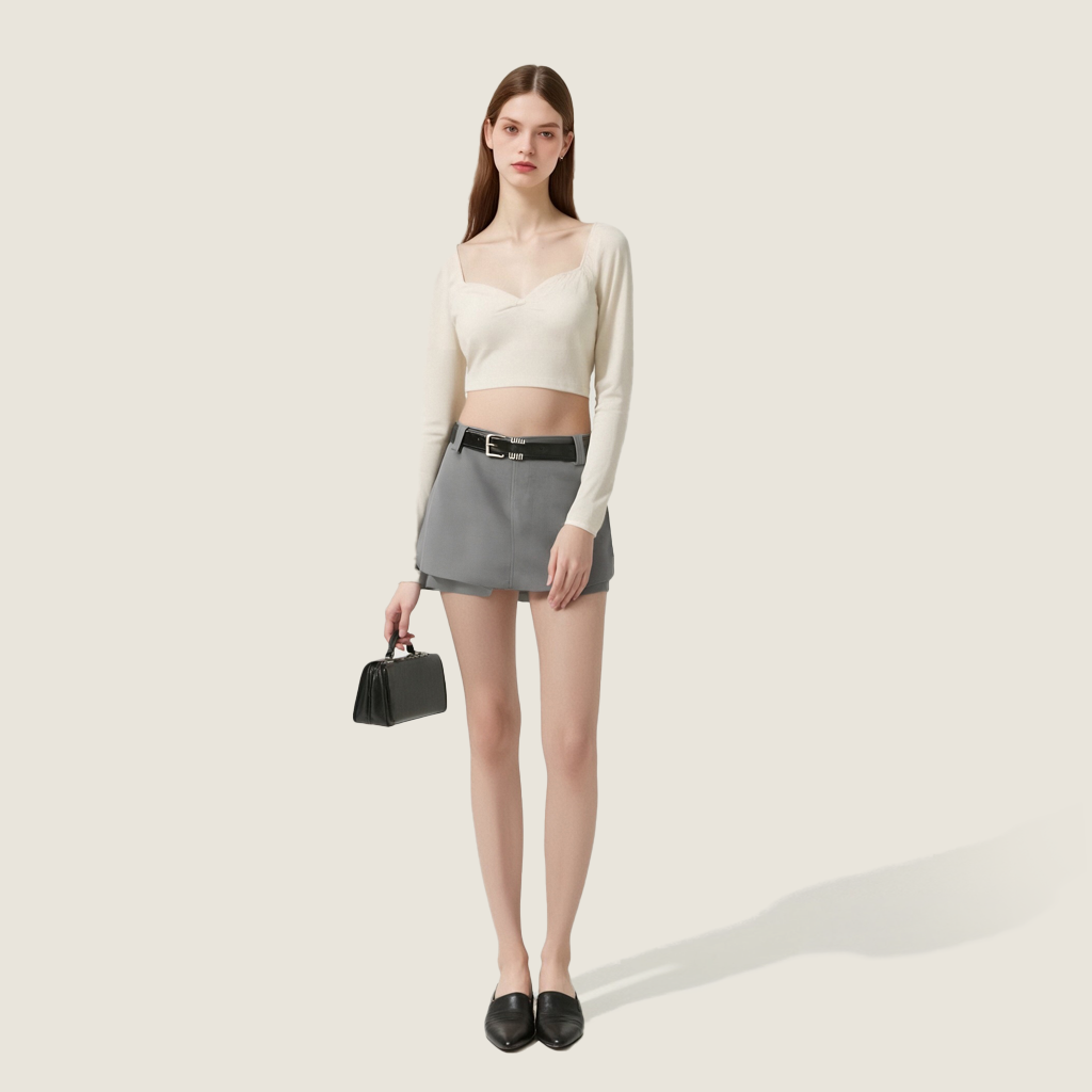 Women's High Waist Pleated Skort with Soft Lining and Breathable Fabric A10041