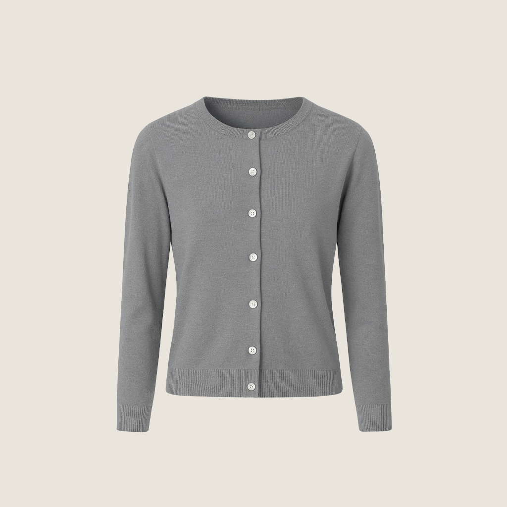 Women's Long Sleeve Knit Cardigan Crew Neck Button Down Casual Sweater A10001
