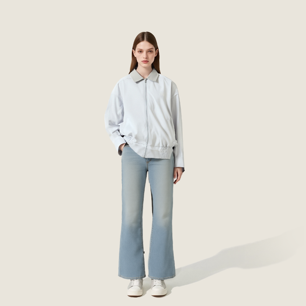 Women's Sports Jacket with Zip-up Front and Collar A10028