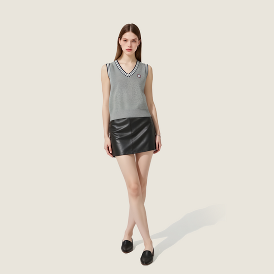 Wool-Blend Knit Vest A10016