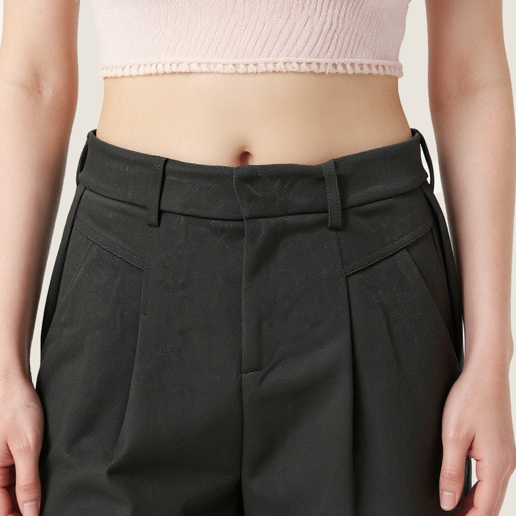 Women's Plain High-Waisted Loose Casual Wide-Leg Pants A10288