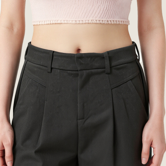 Women's Plain High-Waisted Loose Casual Wide-Leg Pants A10288