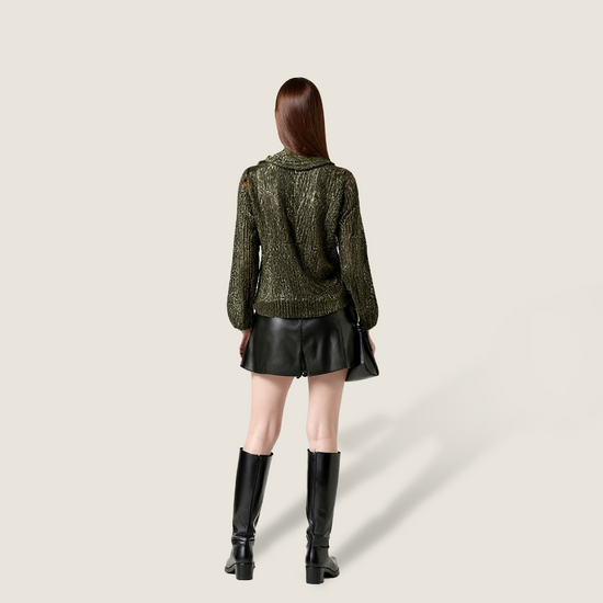 Women's Oversized Knit Hoodie Drawstring Pullover A10314