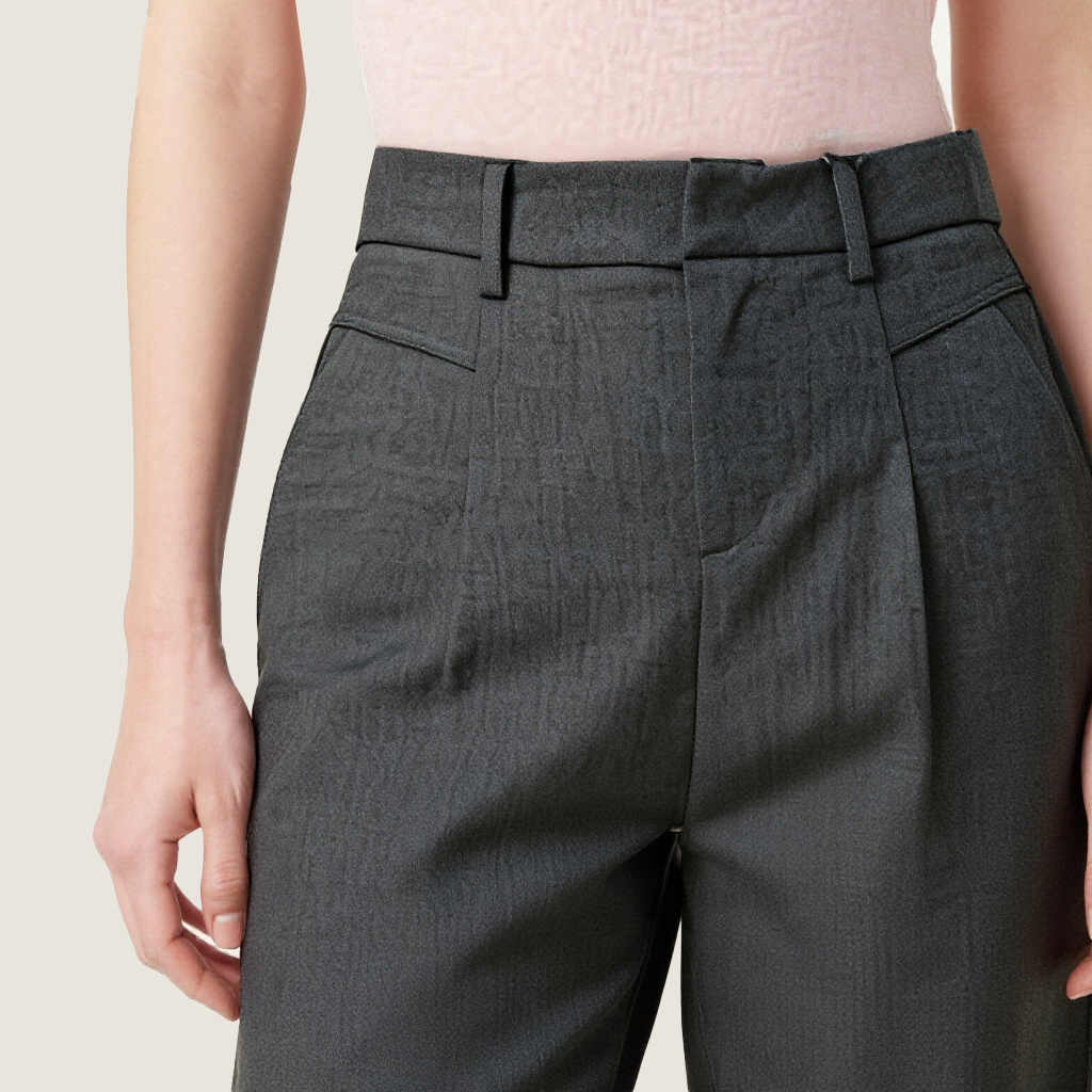 Women's Plain High-Waisted Loose Casual Wide-Leg Pants A10288