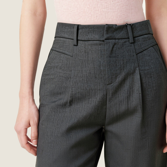 Women's Plain High-Waisted Loose Casual Wide-Leg Pants A10288