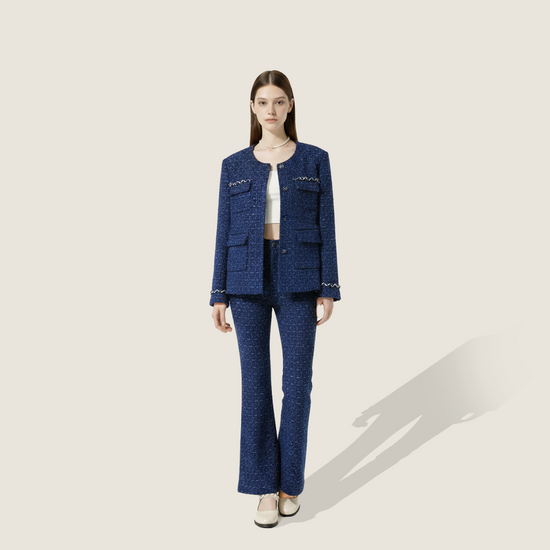 Crew Neck Tweed Two-Piece Set A10301