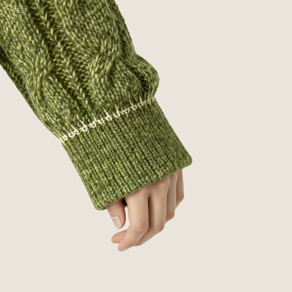 Women's Cable Knit Button-Front Cardigan with Pocket A10307